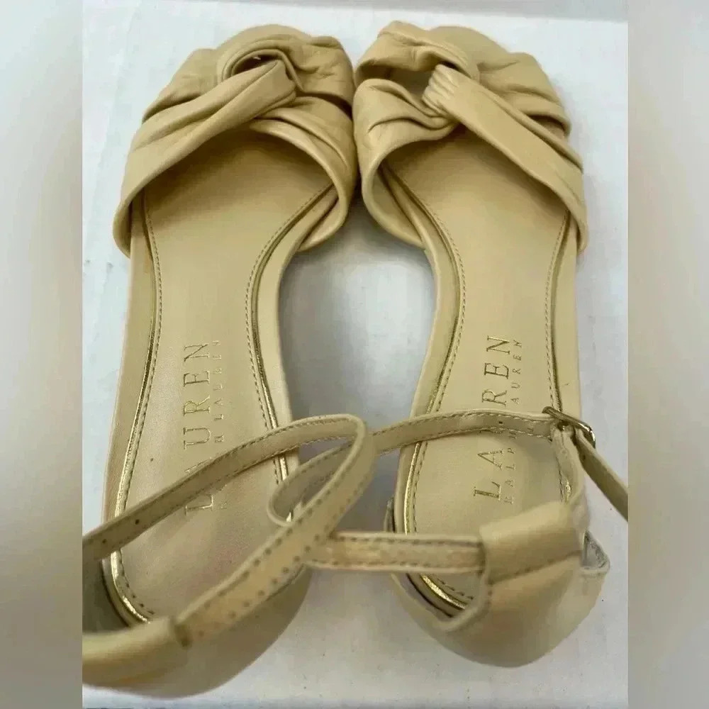 Ralph Lauren Cream color wedge sandals size 5B - Picture 11 of 11